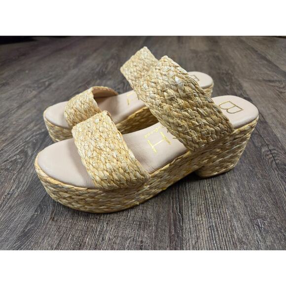 Beach By Matisse Shoes - BEACH by Matisse Ocean Ave Platform Block Heels Espadrille Shoes Brown Casual 7M